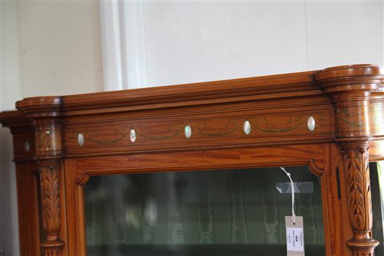 An Edwardian marquetry inlaid satinwood display cabinet, W.4ft D.1ft 6in. H.5ft 7in.